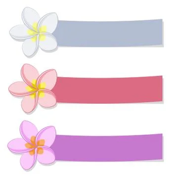 Set of colored banners with flowers. Stock Illustration