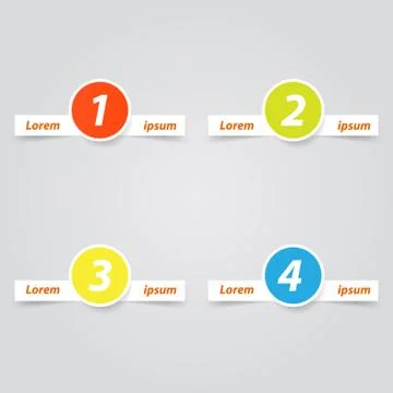 Set of colored banners on gray background. Stock Illustration