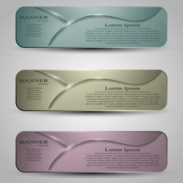 Set of colored banners template with headline Stock Illustration