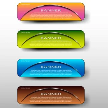 Set of colored banners template with headline Illustrazione stock