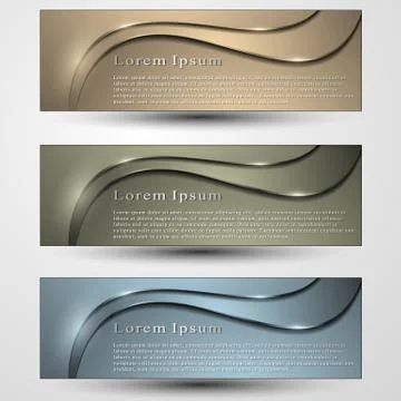 Set of colored banners template with headline Stock Illustration