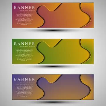 Set of colored banners template.Concept design Stock-Illustration
