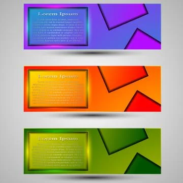 Set of colored banners template.Concept design Stock Illustration