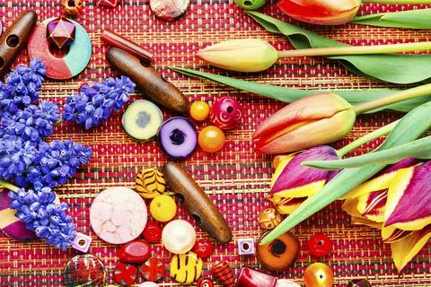 Set of colored beads Stock Photos