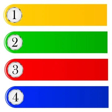 Set of colored bookmarks for text decoration, diary and Web sites markup. Vector Stock Illustration