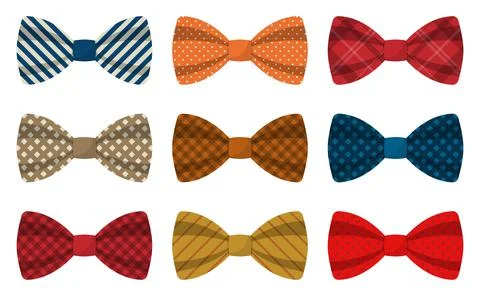 Set of colored bow ties vector illustration Stock Illustration