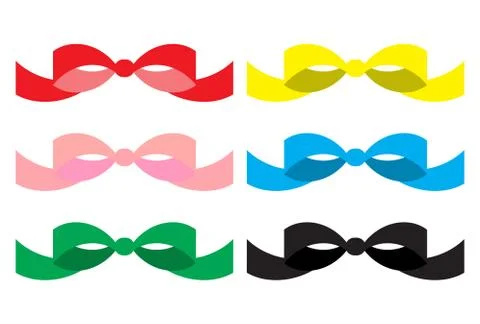 Set of colored bows Stock Illustration