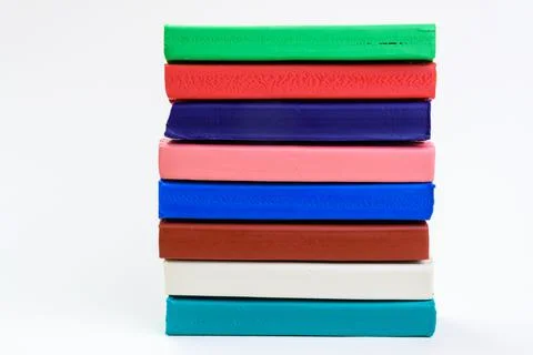 Set of colored bright plasticine on a white background Stock Photos