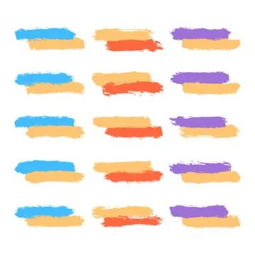 Set Colored Brushstroke Paint Illustrazione stock