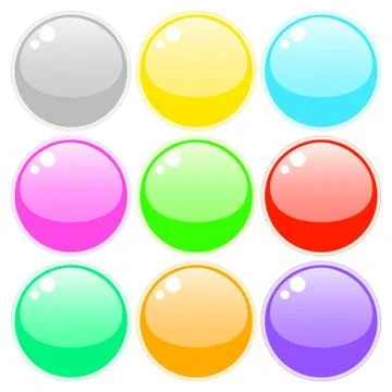 Set of colored buttons Stock Illustration