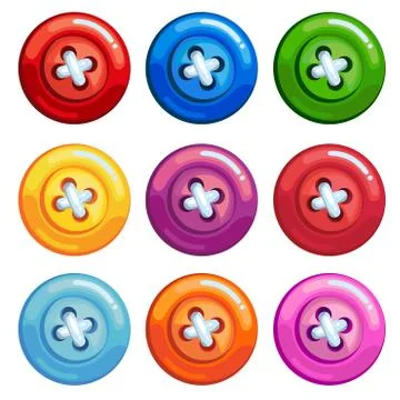 A set of colored buttons Stock Illustration