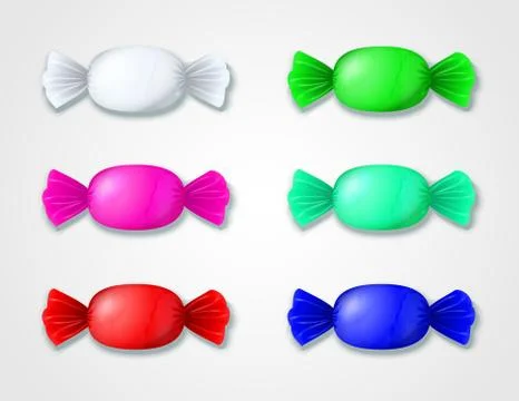 Set of colored candies in wrappers Stock Illustration