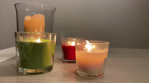 Set of colored candles Stock Footage 142692811