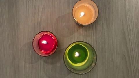 Set of colored candles Stock Footage 142692820