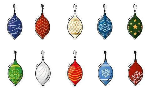 Set of colored christmas balls Vector Stock Illustration