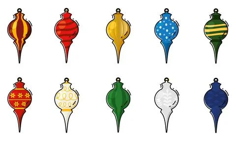 Set of colored christmas balls Vector Stock Illustration