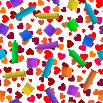 Set of Colored Condoms Stock-Illustration