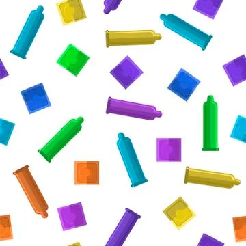 Set of Colored Condoms Stock-Illustration