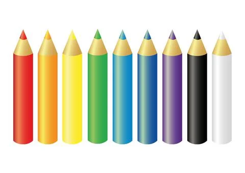Set Of Colored Crayons Vector Stock Illustration