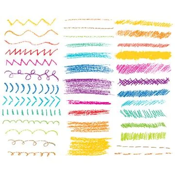 A set of colored crayons on a white background Stock Illustration