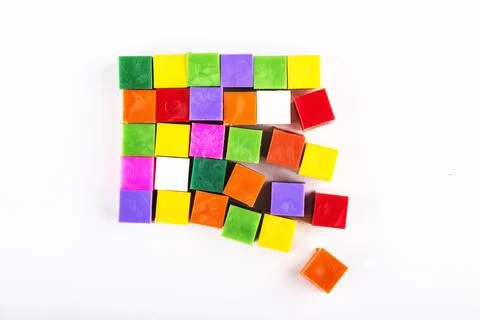 Set of colored cubes Stock Photos