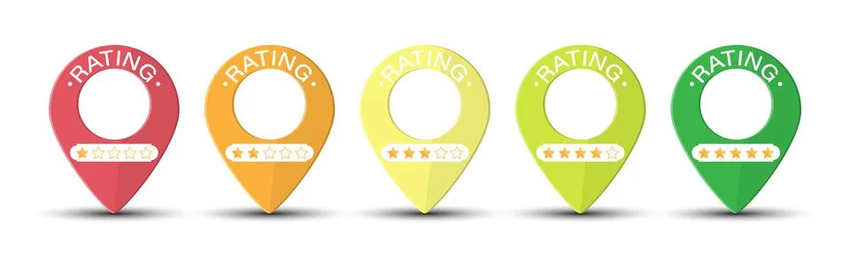 Set of colored dots for a map with a rating Stock Illustration