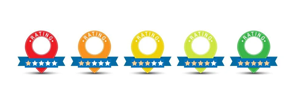 Set of colored dots for a map with a rating Stock Illustration