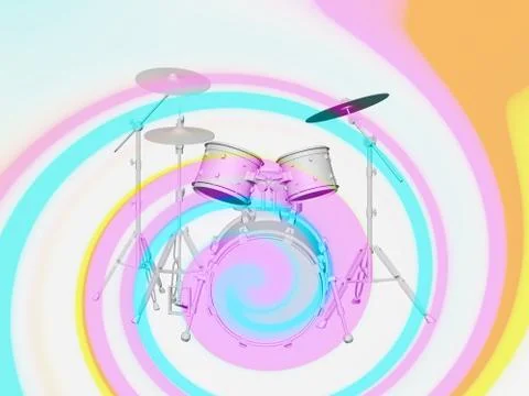 Set of colored drums 스톡 일러스트