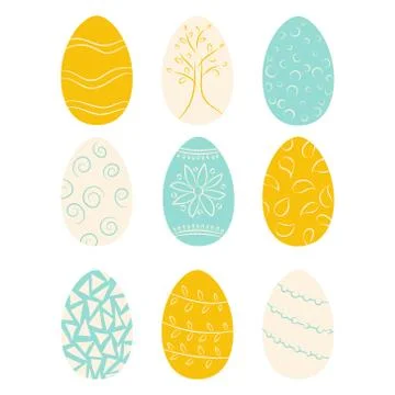 Set of colored Easter eggs Stock Illustration