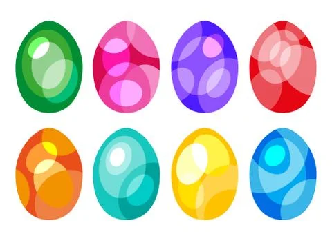 Set of Colored Easter Eggs Stock Illustration