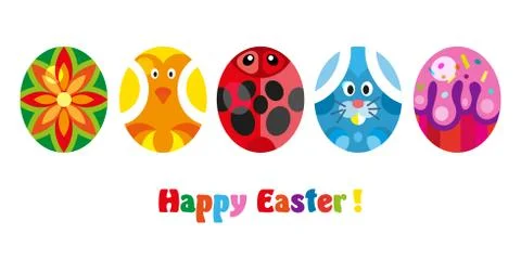 Set of Colored Easter Eggs Stock Illustration