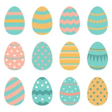 Set of colored Easter Eggs Stock Illustration