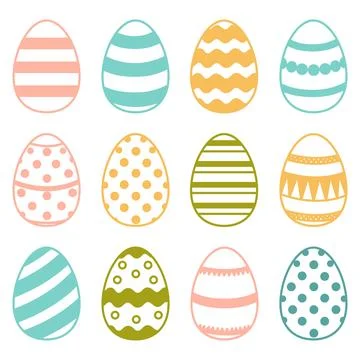 Set of colored Easter Eggs Stock Illustration