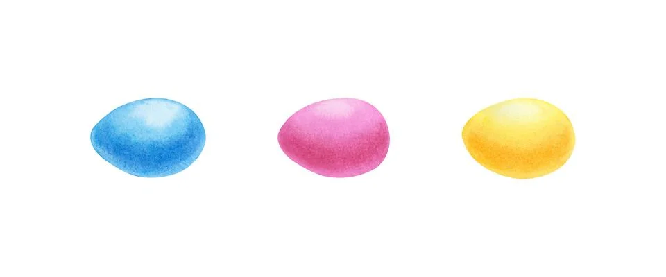 Set of colored Easter eggs on a white background. Stock Illustration
