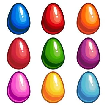 A set of colored eggs Stock Illustration