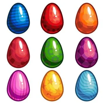 A set of colored eggs Illustrazione stock