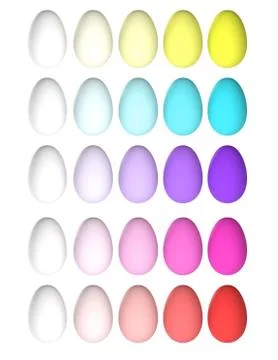 Set of colored eggs on a white background ideal for postcards and easter themed Illustrazione stock