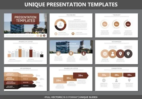 Set of colored elements for multipurpose presentation template slides with Illustrazione stock