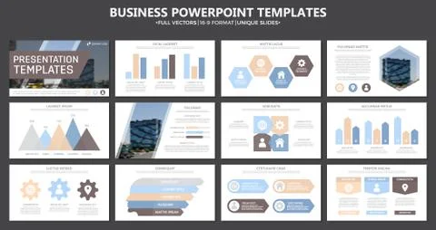 Set of colored elements for multipurpose presentation template slides with 스톡 일러스트