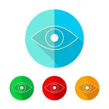 Set of colored eye icons. Vector illustration. Stock Illustration