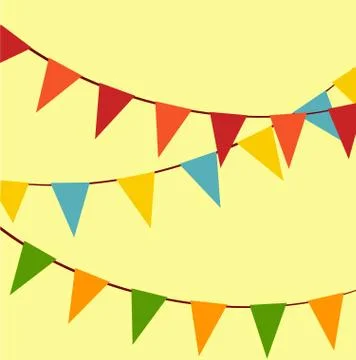 Set of colored flags. holiday flags Stock Illustration