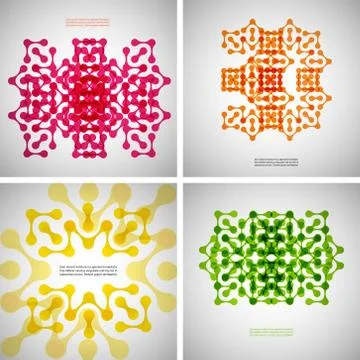 Set of colored flat tech patterns Stock Illustration