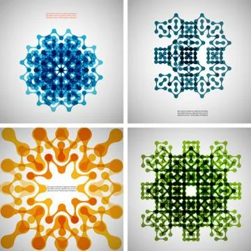 Set of colored flat tech patterns イラスト素材