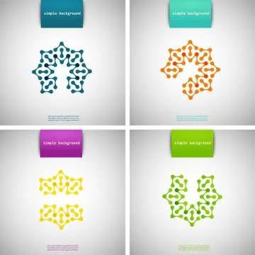 Set of colored flat tech patterns イラスト素材