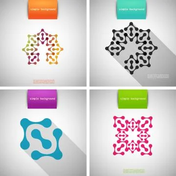 Set of colored flat tech patterns Stock Illustration