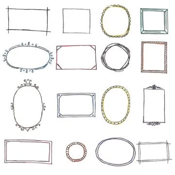 Set of colored frames Stock Illustration