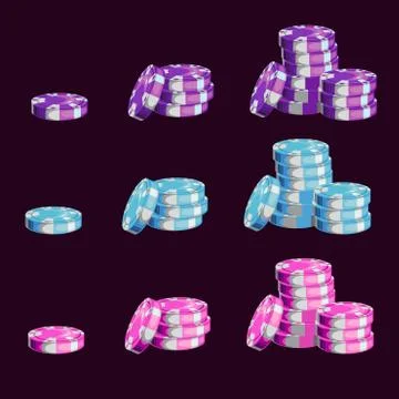 A set of colored game chips Stock Illustration