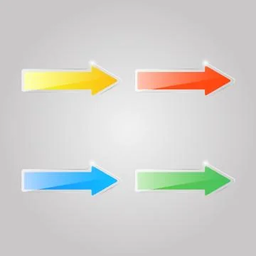 Set of colored glass arrows . Stock Illustration