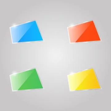 Set of colored glass banners. Illustrazione stock
