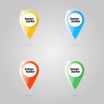 Set of colored glass markers. Stock Illustration